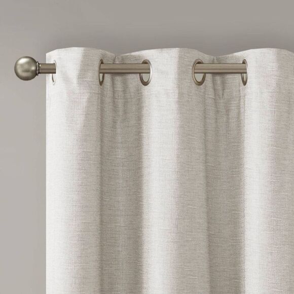 SunSmart - Set of 2 (84"x40") Aberdeen Faux Silk Blackout Cur Ivory - Picture 3 of 5